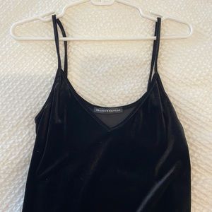 brandy melville black satin slip dress